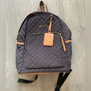 Adrienne Vittadini Quilted Black Large Fashion Backpack